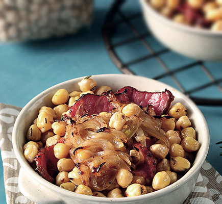 Ρεβύθια µε καραµελωµένα κρεµµύδια