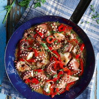 Χταπόδι με πιπεριά Φλωρίνης και σάλτσα μουστάρδας #allazoumesinithies | ΑΒ Βασιλόπουλος