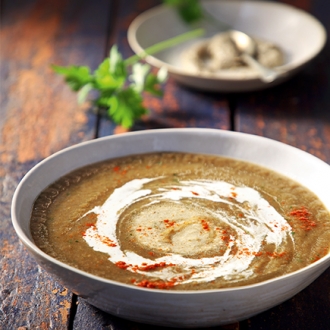 Μανιταρόσουπα με γλυκοπατάτα