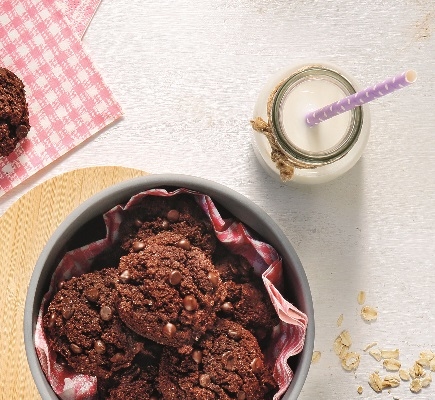 Μπισκότα σοκολάτας με αβοκάντο και αλεύρι βρόμης