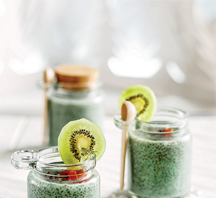 Πουτίγκα με Matcha Tea & Σπόρους Chia