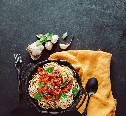 Vegan σπαγγέτι - μακαρονια με κιμα σογιας