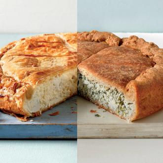 Τυρόπιτα με ζύμη γιαουρτιού, αλεύρι ολικής και ανάλατη μυζήθρα