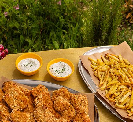 Υγιεινά Fish & Chips με ντιπ γιαουρτιού, Fish and chips συνταγή