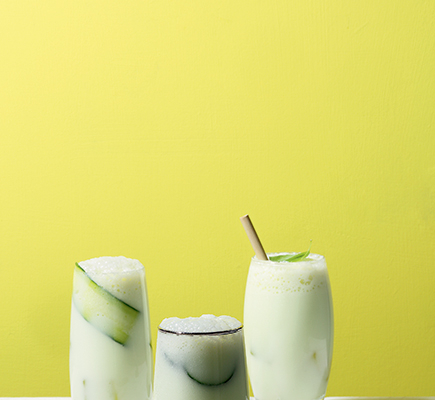 Gin Fizz (τζιν φιζζ) με πεπόνι και γιαούρτι